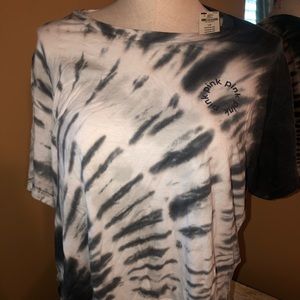 pink grey tye dye crop top